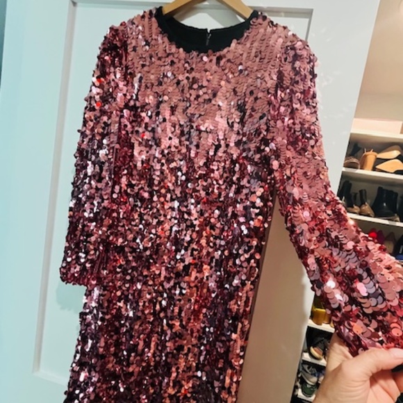 Dolce Gabbana Pink Sequin Mini Dress - Picture 7 of 9